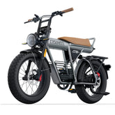 Coswheel electric bike with a brown seat on a white background