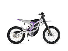 79BIKE Falcon Pro Electric Dirt Motorcycle with purple accents on a white background