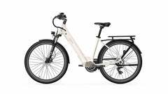 A-Spadz Qreate City Pro Electric Bike - Gravel Grey in white background- Pogo Cycles