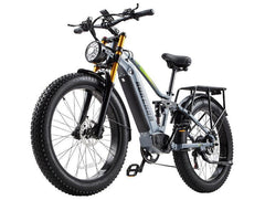 BURCHDA RX80 Electric Mountain Bike with fat tires, dual suspension, and sturdy frame design for off-road and rugged terrain riding – Pogo Cycles
