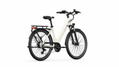 Gravel Grey A-Spadz Qreate City Air Electric Bike with black details on a white background
