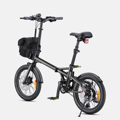 ENGWE Zip Folding Electric Bike in black on a white background