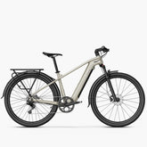 Beige Fiido Nomads Touring Electric Bike on a white background
