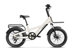 White Heybike EC Compact Sport Electric Bike with black accents on a white background