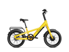 Heybike EC Compact Sport Electric Bike - Yellow bike with black wheels on a white background