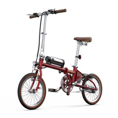 Red OneSport OT02 Compact Folding Electric bicycle on a white background