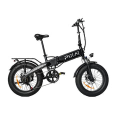 PIXAR STAR-1 foldable electric bike in black with 'PIXAR' branding on a white background