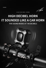 Bicycle Electronic Bell Bicycle Light Scooter E-bike Trumpet Alarm Bike Bell USB Charge Cycling Warning Alert Safety Riding