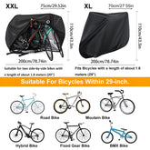 Waterproof Cycle Bike Rain Cover, Bicycle Cover Rain Sun UV Dust Windproof With Lock Hole for Mountain, Road & Dirt Bike