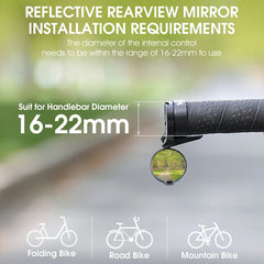 WEST BIKING Bike Rearview Mirror Universal Adjustable Convex Mirrors Rotate Handlebar End Mirror MTB Road Bike Accessories