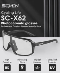 SCVCN Cycling Sunglasses Photochromic Glasses for Men Sun Mountain Bike Road Bicycle Eyewear Cycle Goggles Sports UV400 MTB