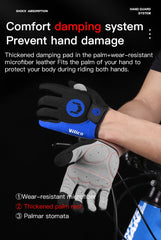 1 Pair Of All-finger Gloves Breathable Shock-proof Touch-screen Bike Gloves Spring And Summer Mountain Bike Road Riding Gloves