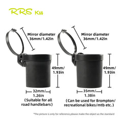 Rrskit Bicycle Handlebar Mirrors For MTB Road Bicycles 360 Degrees Rotate Bike Side Handlebar Mirror Convenient And Safety