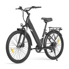 Black Touroll J1 Pro Trekking electric bicycle on a white background - Pogo Cycles, Ireland