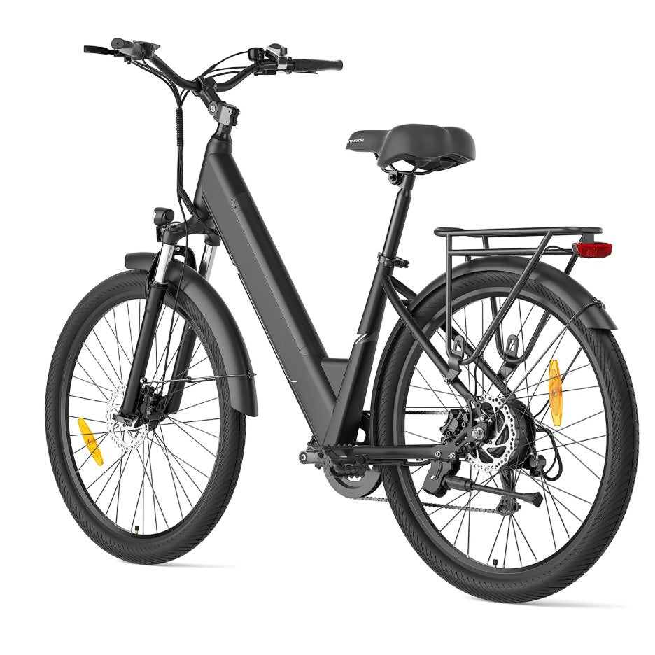 Black Touroll J1 Pro Trekking electic cycle on a white background