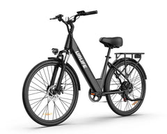 Black URLIFE E26 Step-Through Electric Cycle with 'URLIFE' branding on a white background