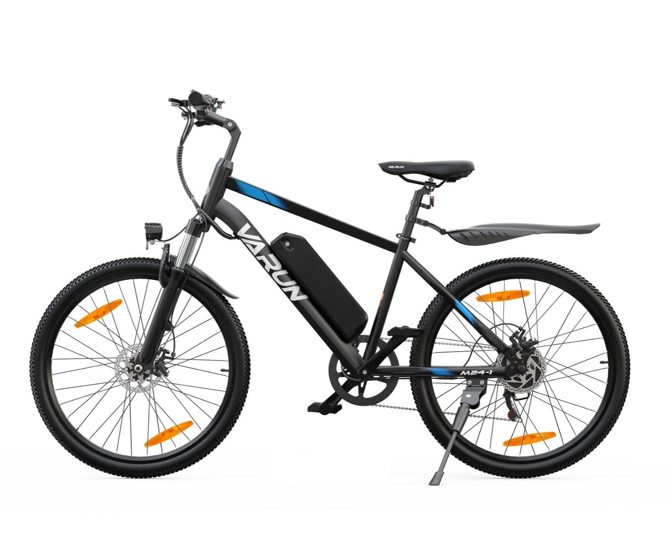 VARUN M24-1 Electric Bike in black with visible brand logo on a white background