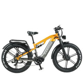 Orange RANDRIDE YX80M PLUS Electric Bike with black frame and tires on a white background