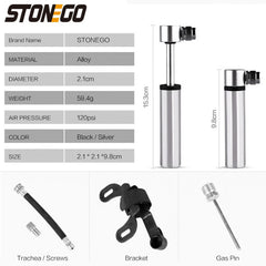 Portable Pocket Bike-Pump 120 PSI High Pressure, Mini Bike Pump Fits Presta/Schrader Valve Ultralight Bicycle Tire Pump