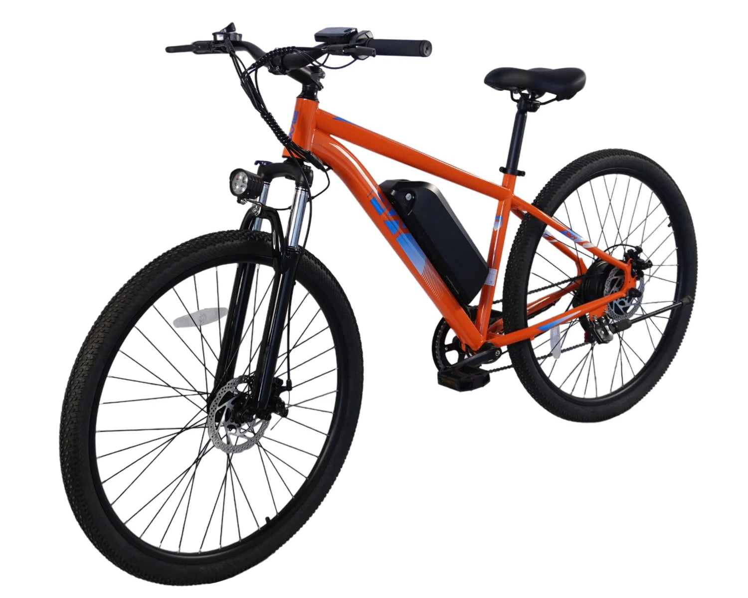 Orange PVY M29 Commuter Electric bicycle on a white background