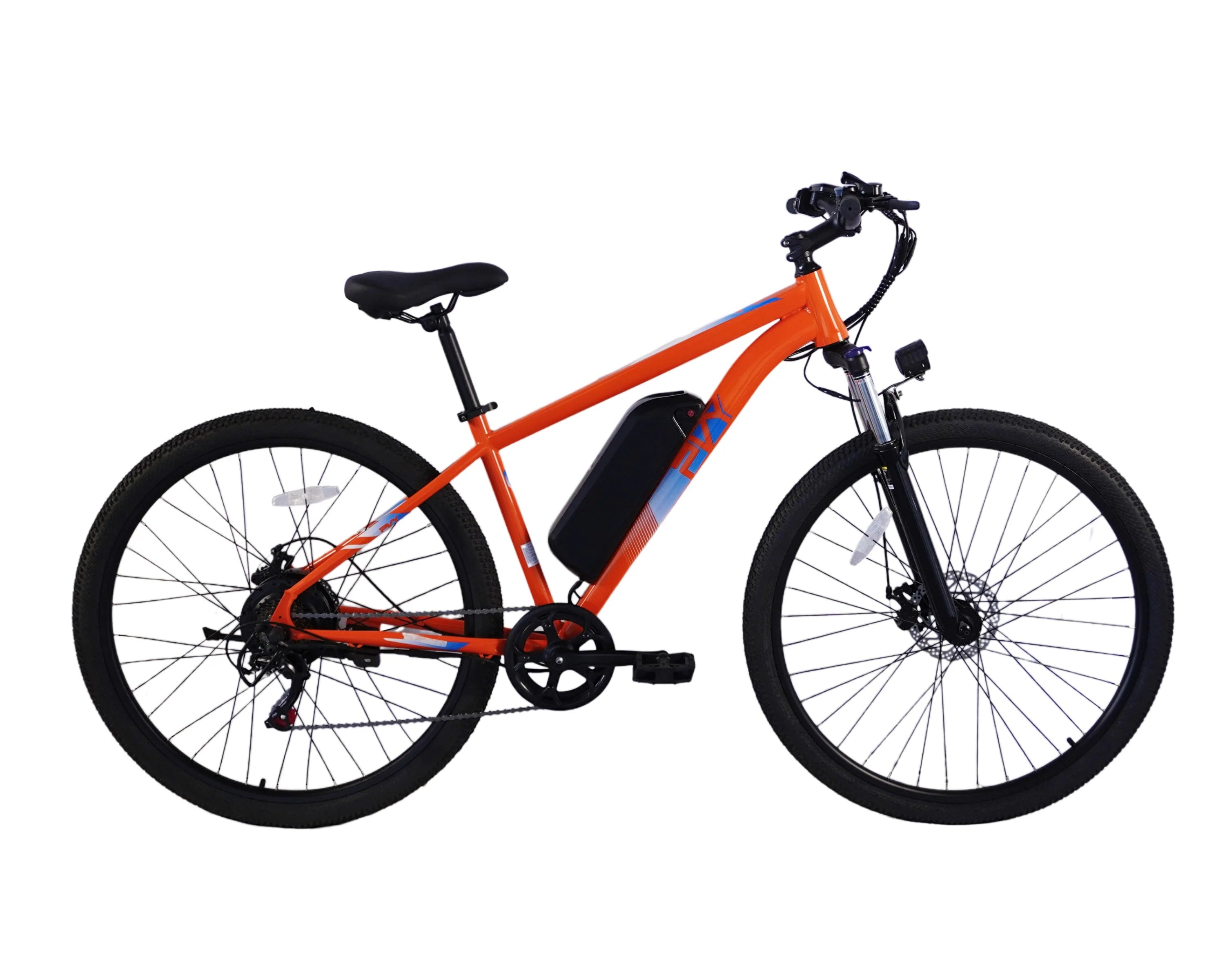 Orange PVY M29 Commuter Electric Bike on a white background