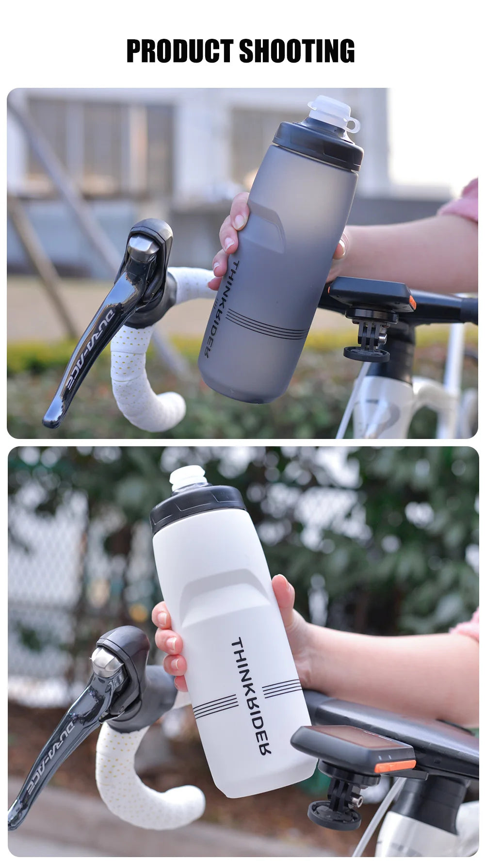 ThinkRider 620ml/750ml Bicycle Bottle MTB Road Bike Water Bottle Outdoor Sports Plastic Portable Large Capacity Drink Cycling