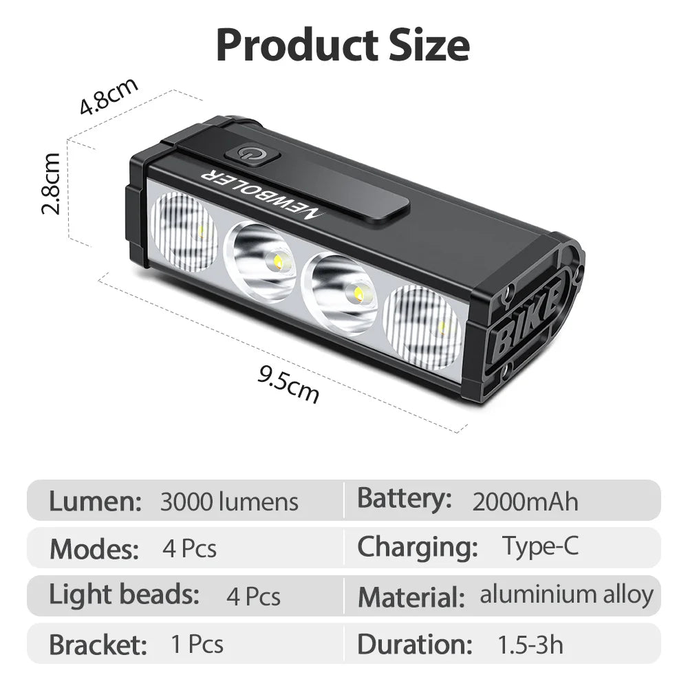 NEWBOLER Bicycle Light 10000Lumen - Pogo Cycles