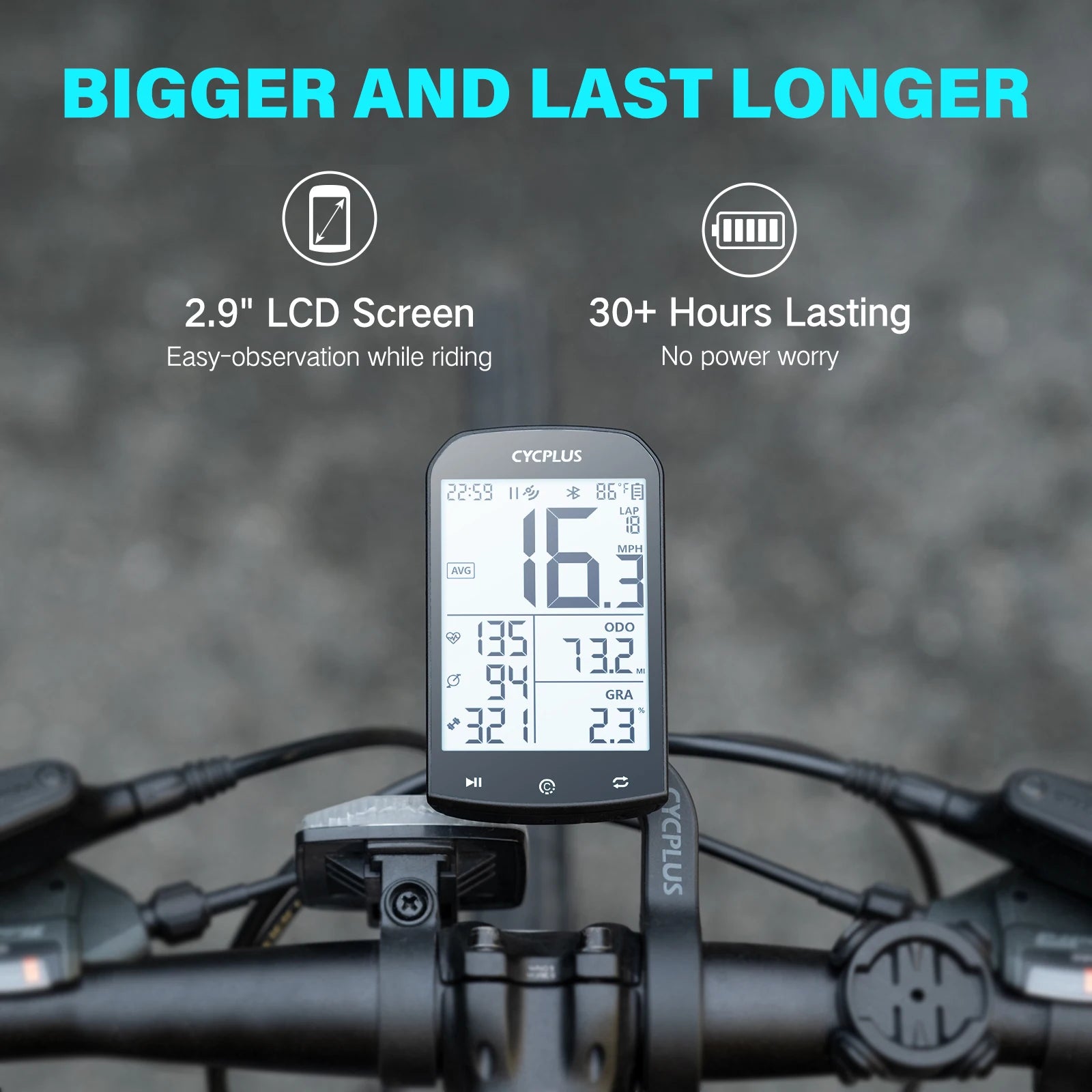 CYCPLUS M1 GPS Bicycle Computer Cycling Speedometer - Pogo Cycles