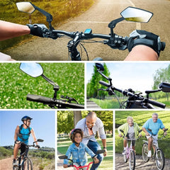 1pair Bicycle Rearview Mirror 360 Rotation Adjustment For Motorcycle Electric Bike Handlebar Reflective Mirror Accessory