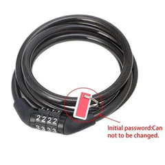 Bicycle Lock with 4-Digit Password, Anti-Theft Lock, Bicycle Safety Accessories, Steel Cable Bicycle Lock