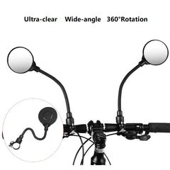 1PC Bicycle Rearview Handlebar Mirrors 360 for Mountain Road Bike Motorcycle Bendable Hose Adjustable Rearview Mirror