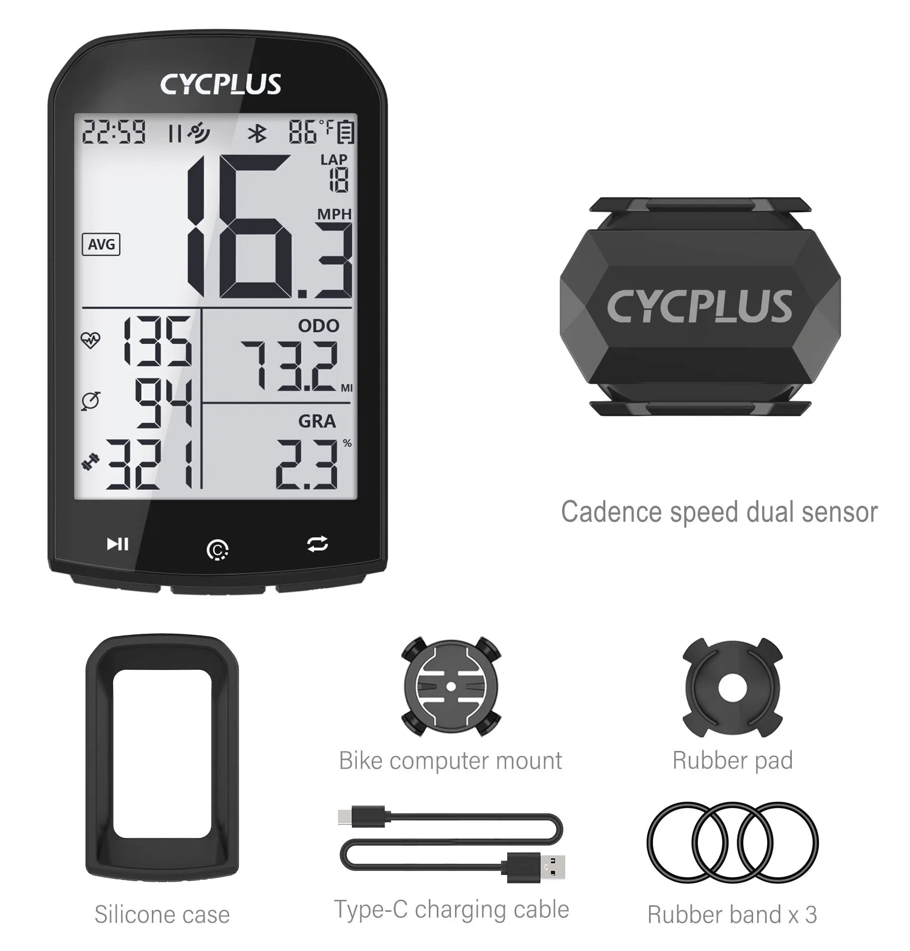 CYCPLUS M1 GPS Bicycle Computer Cycling Speedometer - Pogo Cycles