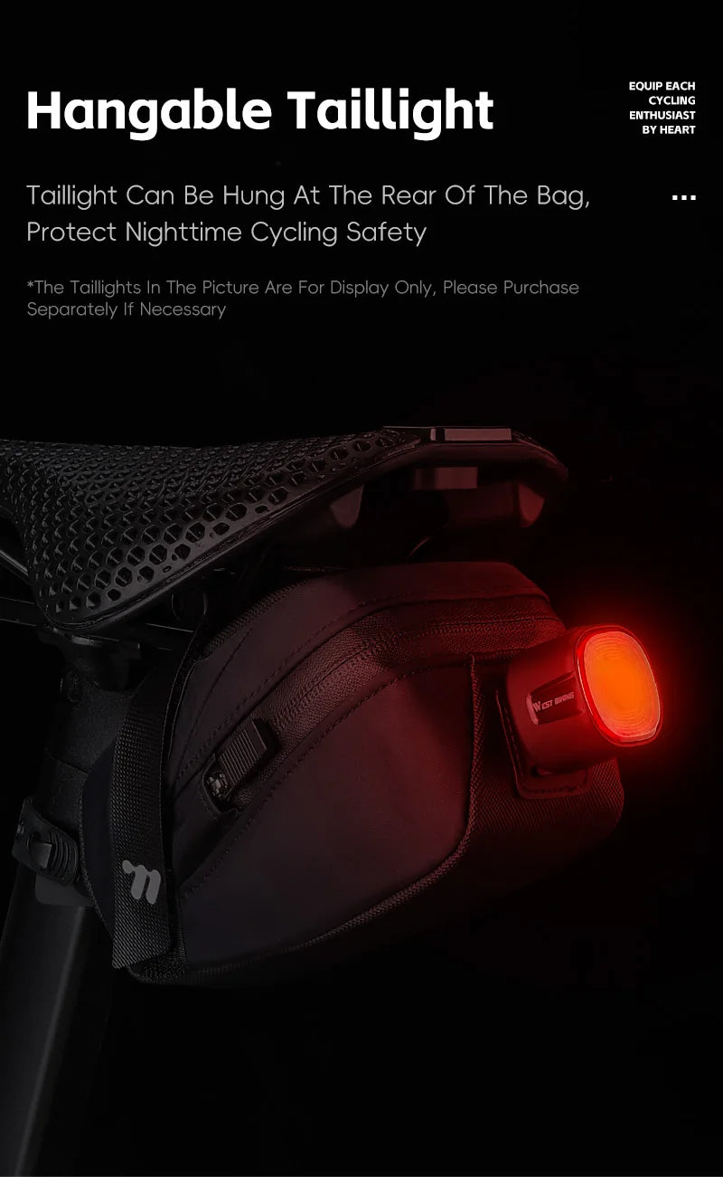 WEST BIKING Bicycle Tail Bag Mini Portable Saddle Bag Waterproof Cycling Seat Tail Bag Tools Storage Pouch Road Bike Accessories