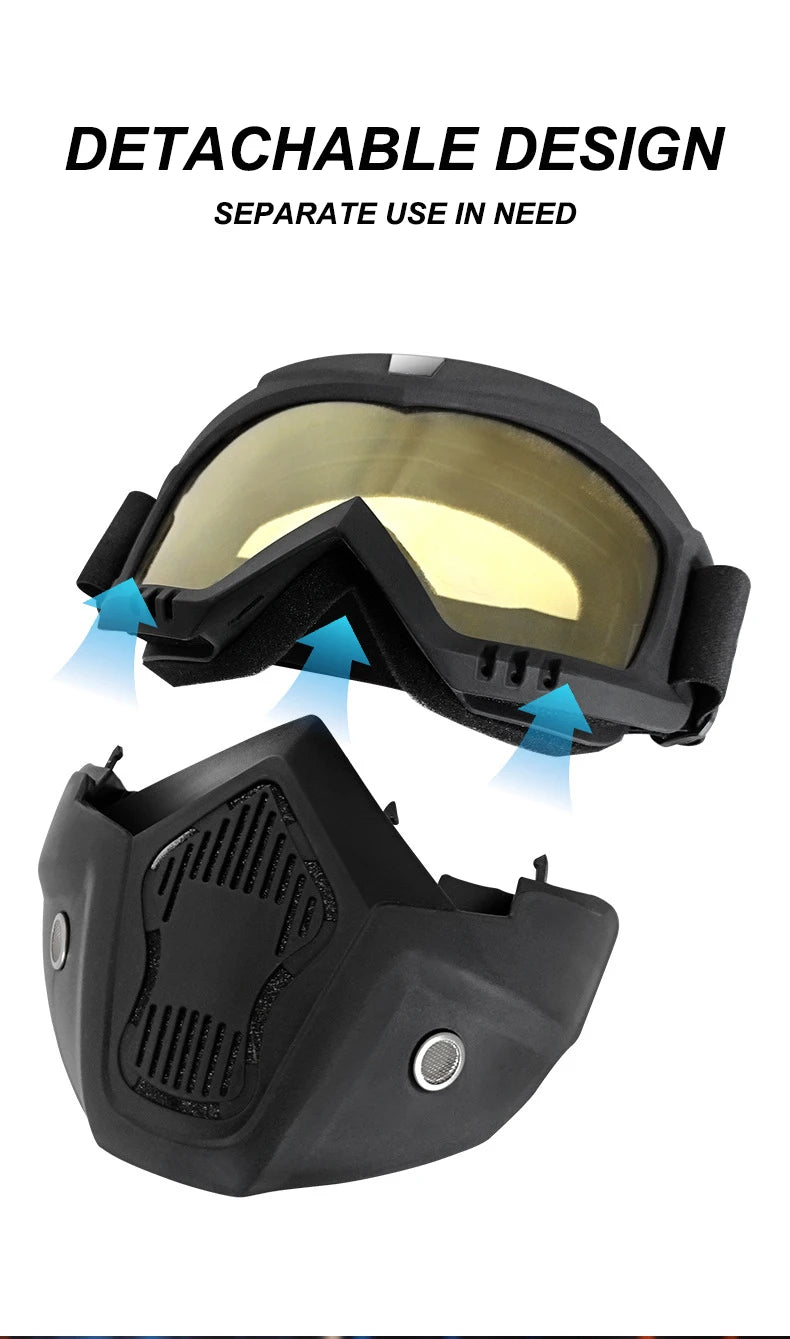 Outdoor Sport Windproof Mask Goggle HD Motorcycle Glasses Snowboard Eyewear Riding Motocross Summer UV Protection Sunglasses