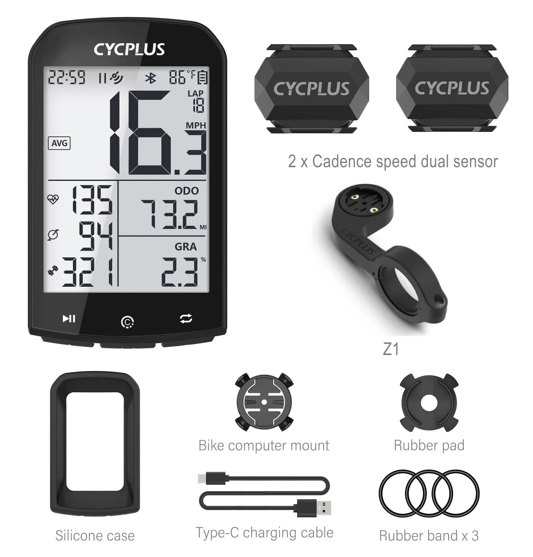 CYCPLUS M1 GPS Bicycle Computer Cycling Speedometer Bluetooth 5.0 ANT+ Ciclismo Speed Meter for Garmin Zwift Bike Accessories