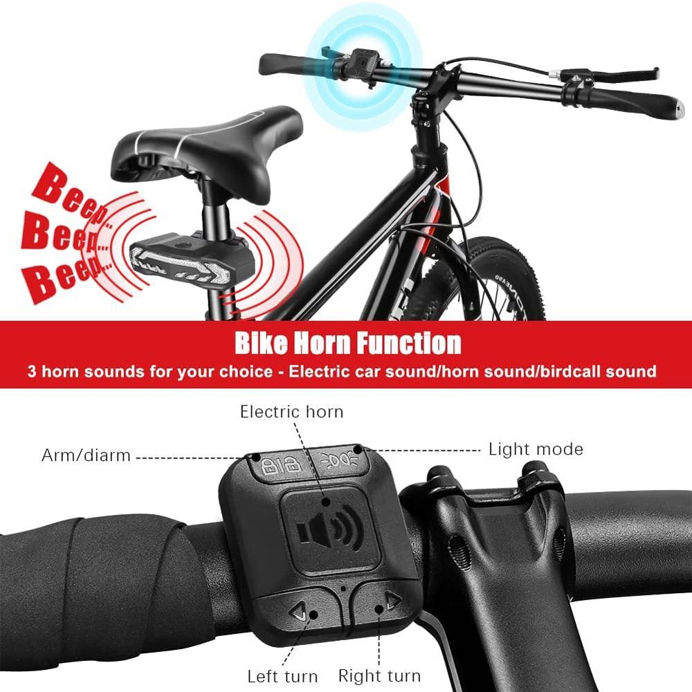 Cycala Bicycle Rear Light Alarm Waterproof Rechargeable Scooter Bike Turn Signal Warning Lamp Auto Brake Light - Pogo Cycles