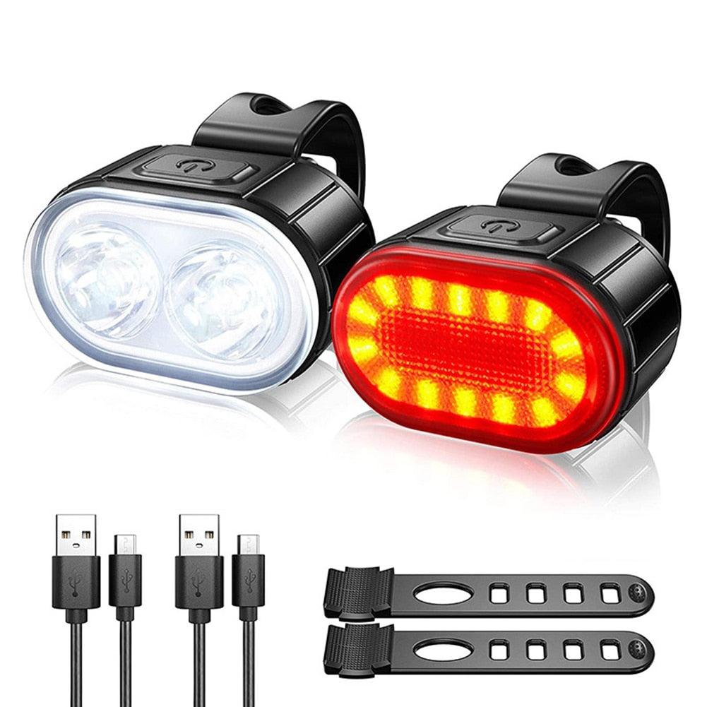 Cycling Bicycle Front Rear Light Set Bike USB Charge Headlight Light MTB Waterproof Taillight LED Lantern Bicycle Accessories - Pogo Cycles