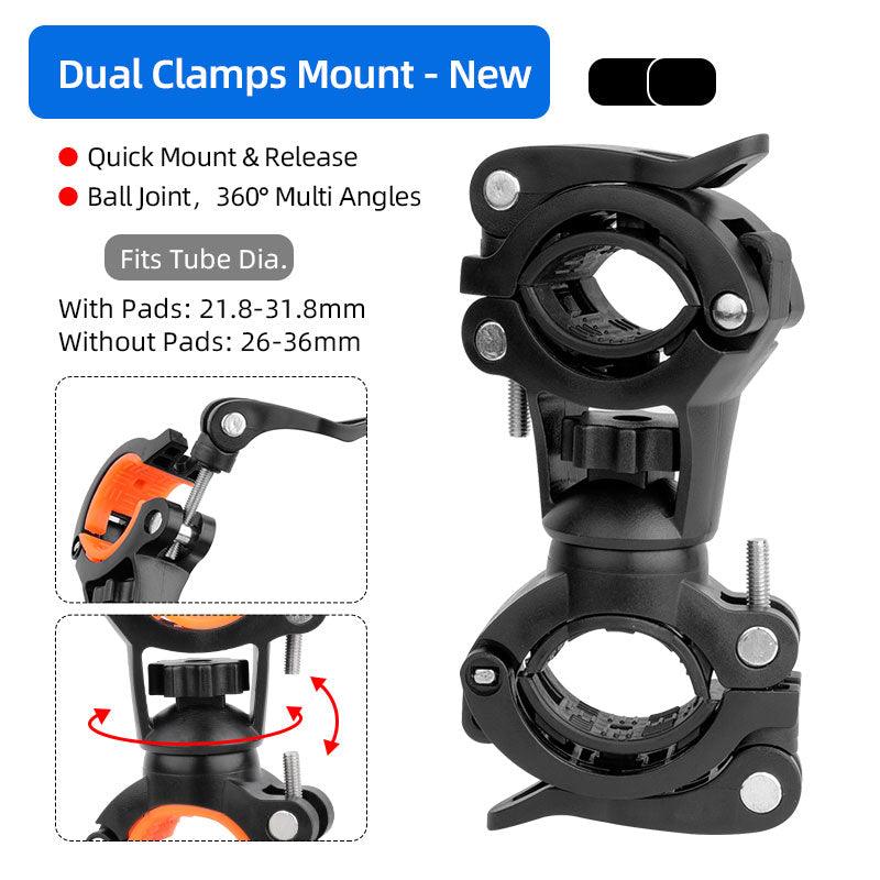 Deemount Bicycle Light Bracket Bike Lamp Holder LED Torch Headlight Pump Stand Quick Release Mount 360 Degree Rotatable HLD-211 - Pogo Cycles