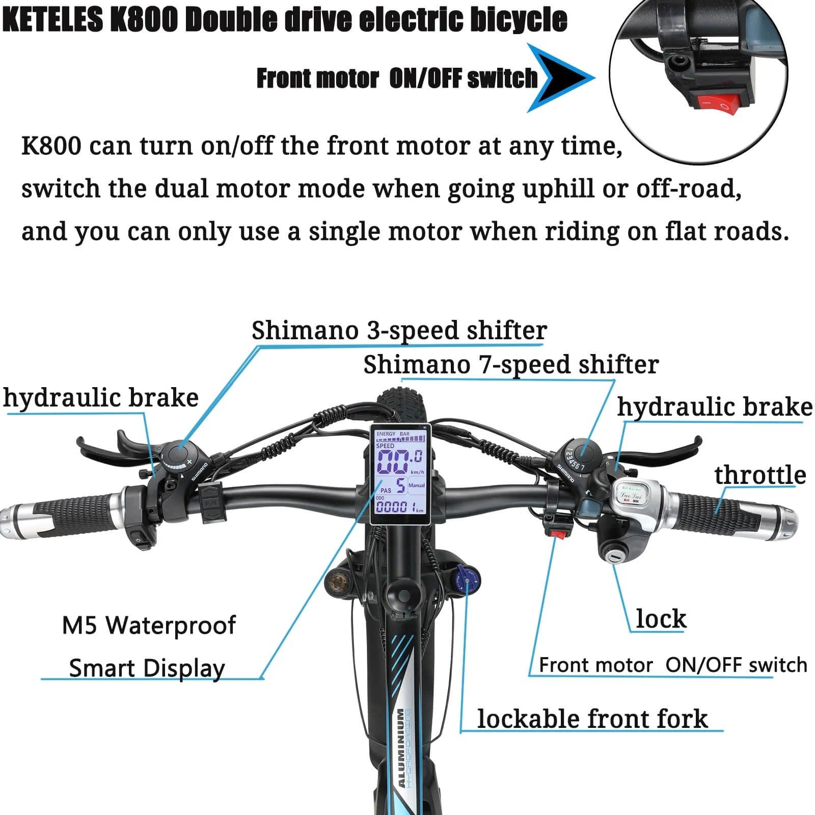 Keteles K800 Single/Dual Motor Electric Bike - Pogo Cycles