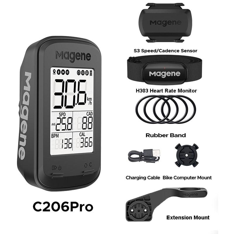 Magene C206 Pro Bike Computer Wireless GPS Speedometer Waterproof Road MTB Bicycle Bluetooth ANT with Cadence Cycling Sensor - Pogo Cycles