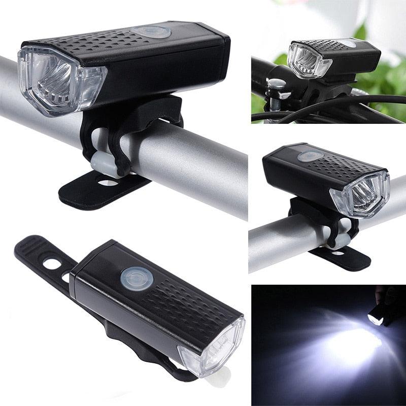 MTB Bicycle Light Bike Front Rear Lights Set Mountain Bike Night Cycling Headlight USB LED Safety Taillight Bike Accessories - Pogo Cycles