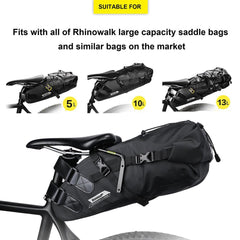 Rhinowalk Waterproof Bicycle Saddle Bag Stabilizer Bracket 10L-13L Large Capacity Tail Rear Bike Bag Holder Bike Trunk Bracket - Pogo Cycles