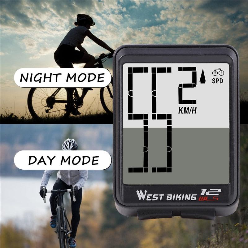 WEST BIKING Bike Computer Multifunction LED Digital Rate MTB Bicycle Speedometer Wireless Cycling Odometer Computer Stopwatch - Pogo Cycles