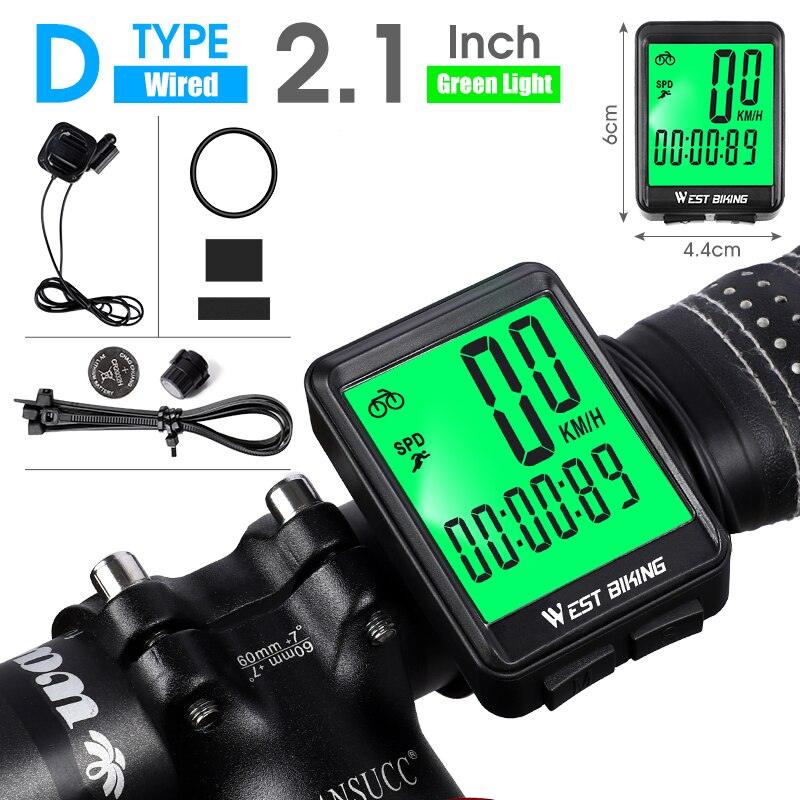 WEST BIKING Bike Computer Multifunction LED Digital Rate MTB Bicycle Speedometer Wireless Cycling Odometer Computer Stopwatch - Pogo Cycles