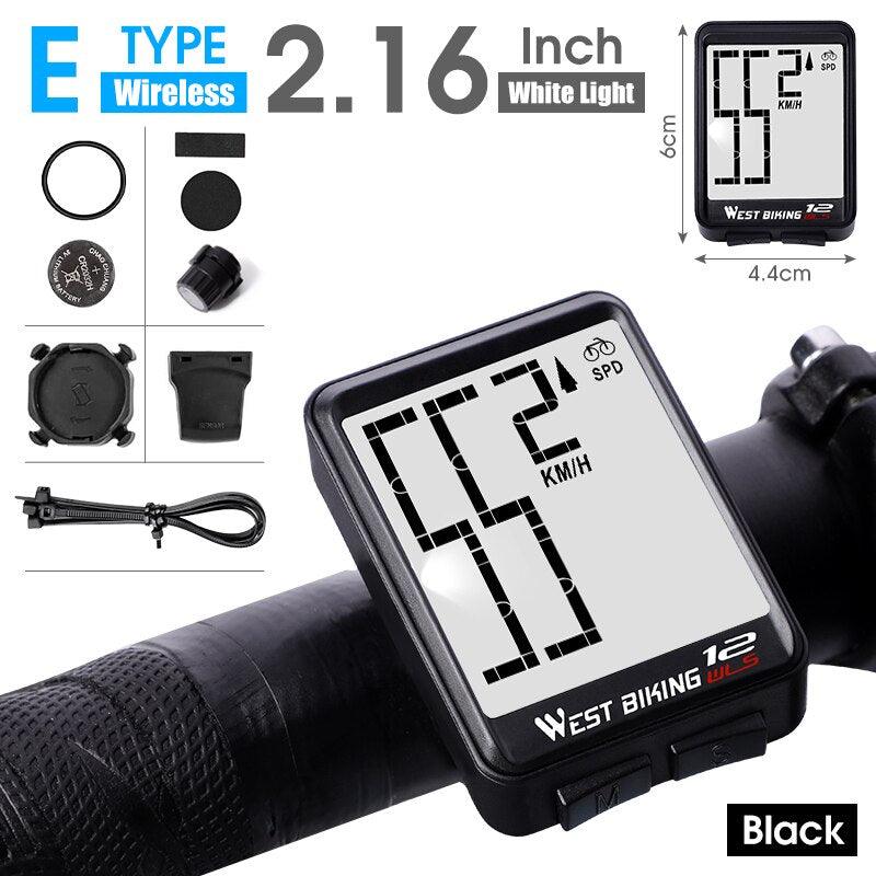 WEST BIKING Bike Computer Multifunction LED Digital Rate MTB Bicycle Speedometer Wireless Cycling Odometer Computer Stopwatch - Pogo Cycles