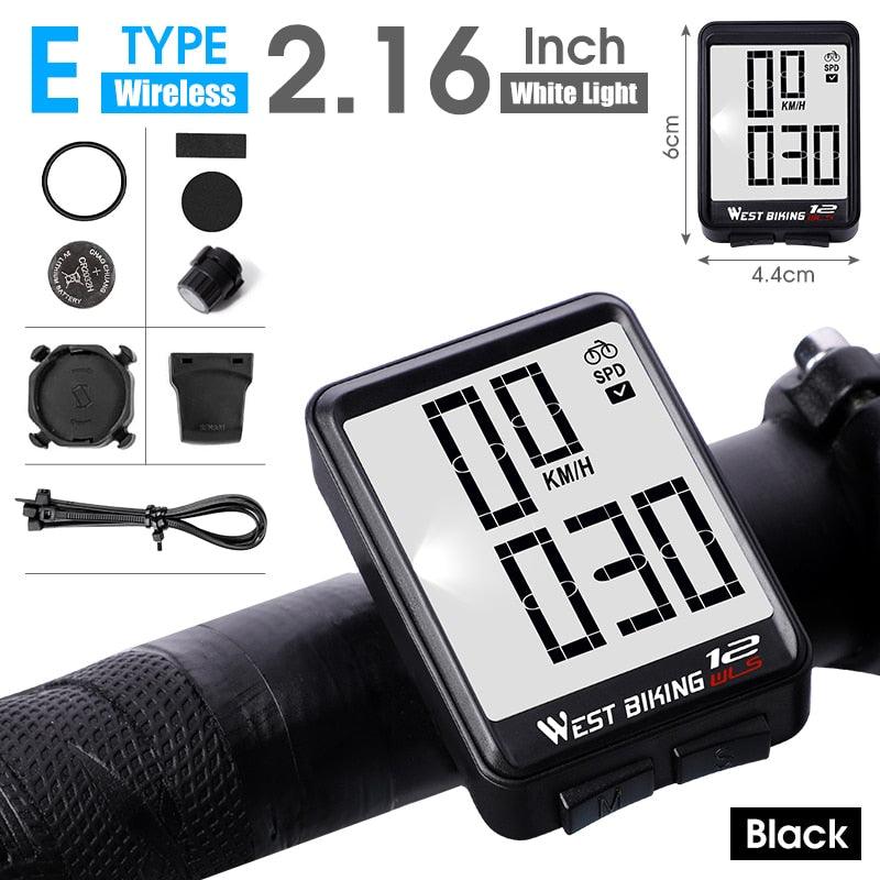 WEST BIKING Cycling Speedometer Digital Large Screen Waterproof LCD Wireless and Wired Bike Odometer Bicycle Computer - Pogo Cycles