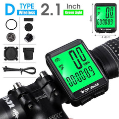 WEST BIKING Cycling Speedometer Digital Large Screen Waterproof LCD Wireless and Wired Bike Odometer Bicycle Computer - Pogo Cycles