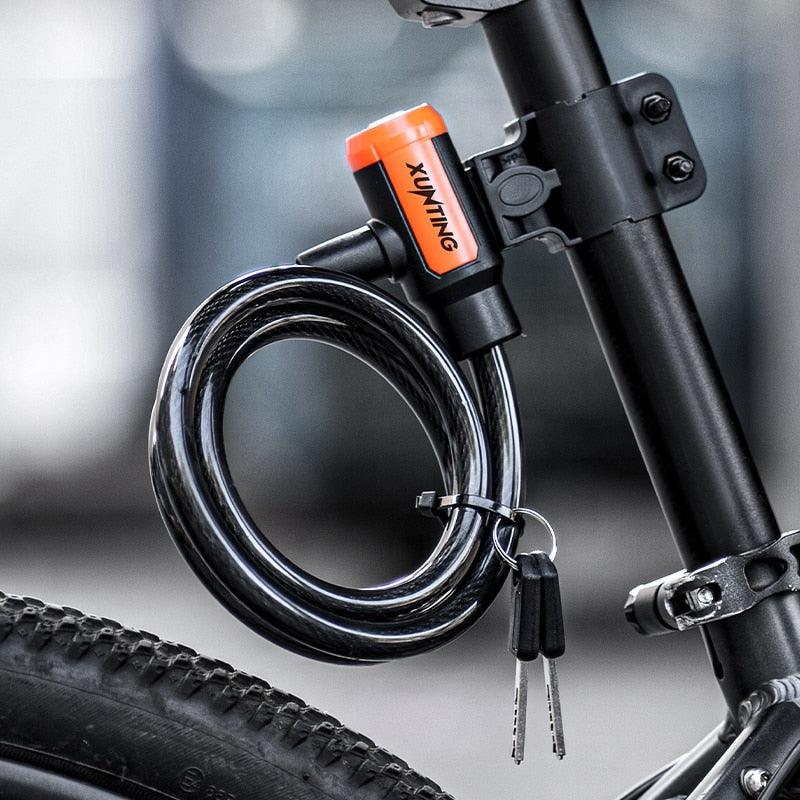 Xunting Bike Lock Coiled Secure Keys - Pogo Cycles